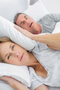 Wife getting irritated of husband's snoring
