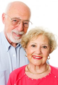 Elderly couple smiling