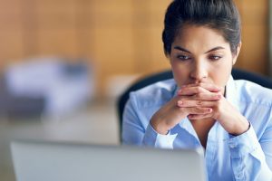  young businesswoman looking stressed