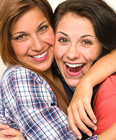 2 girls smiling
